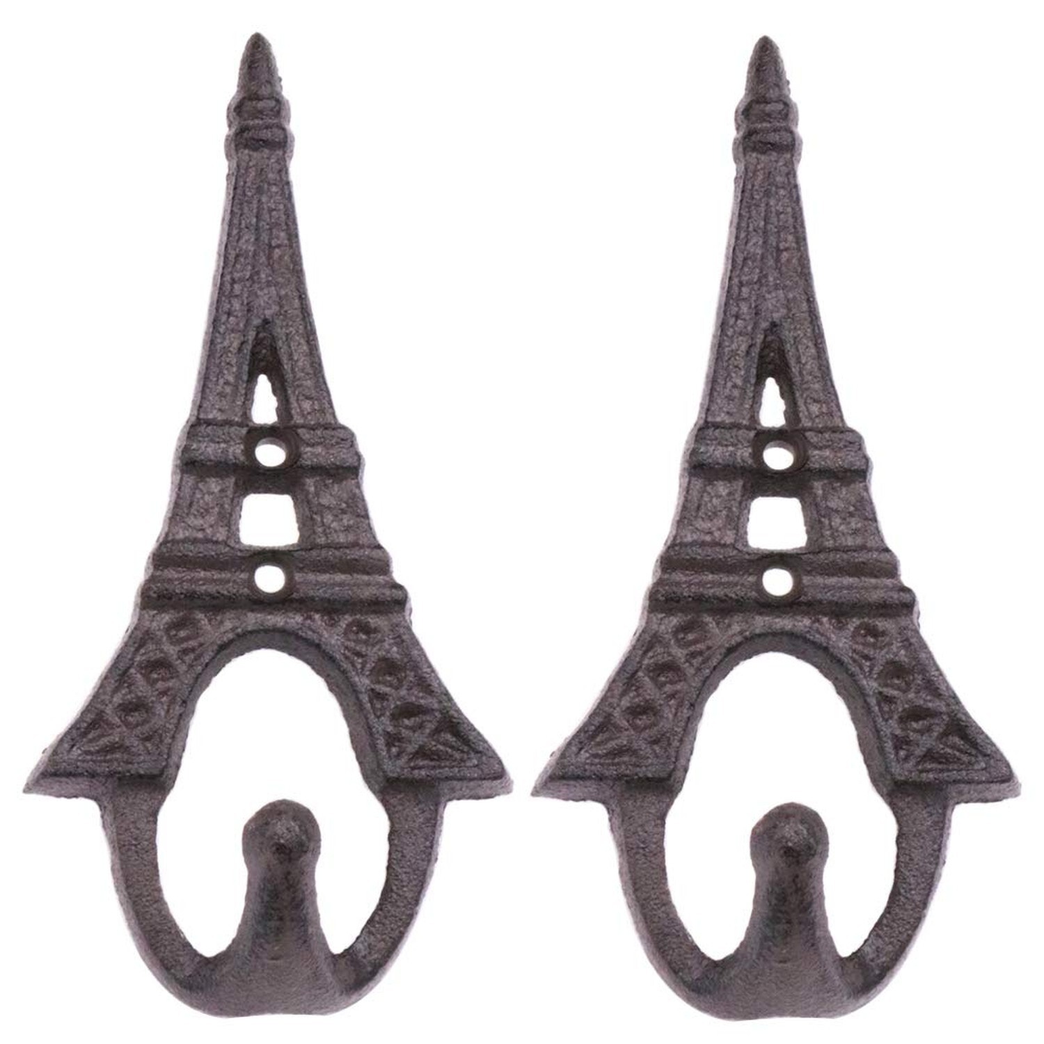 2 Pack Retro Cast Iron Double Hook Bar - Vintage Metal Wall Decor - Fast Shipping