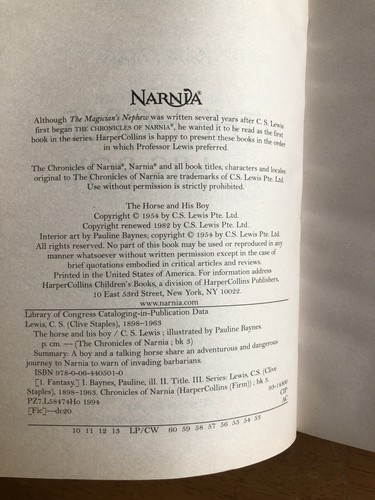 The Horse and His Boy (The Chronicles of Narnia, Book 3) by C. S. Lewis 1994 - Picture 7 of 9