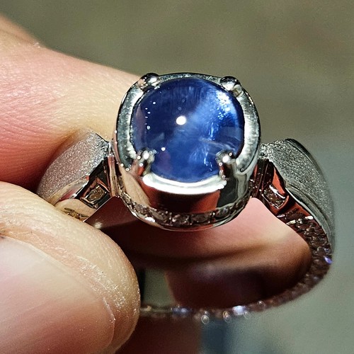 SRI LANKA STAR BLUE SAPPHIRE RING - Picture 4 of 4
