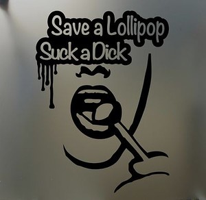 4x BJ Sticker Blowjob Love Head Suck Knees Funny Car Decal Oval Euro