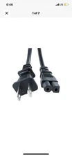 Polarized AC Power Cord 2 Prong Square Round for TV Printer Laptop PC Computer