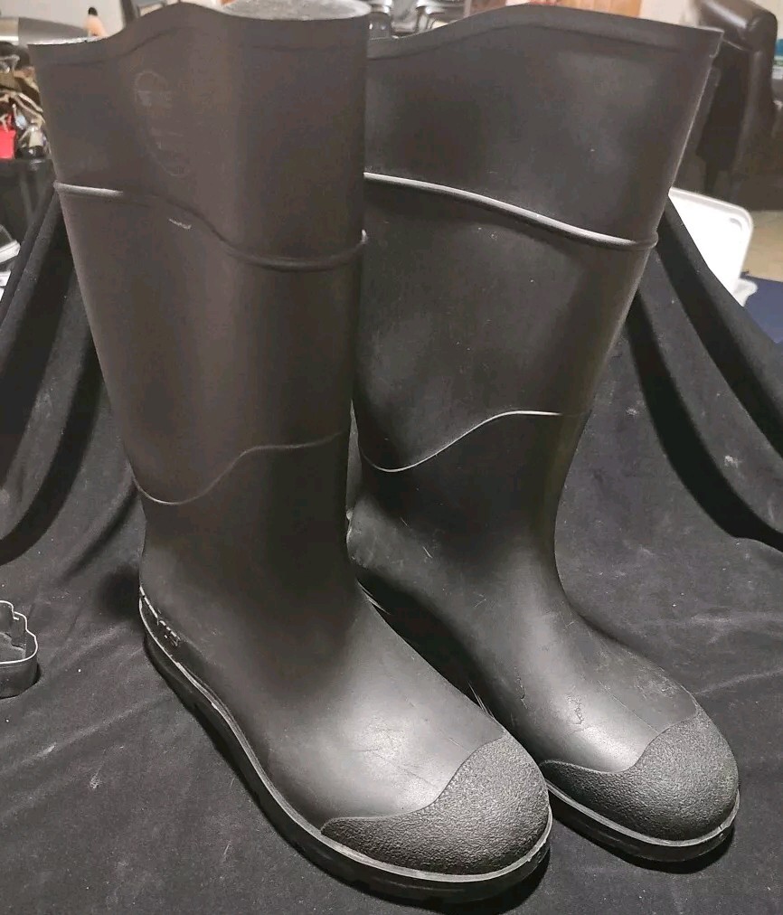 Servus Black Rubber Work Boots for Hunting Fishing Mens Size 8-image