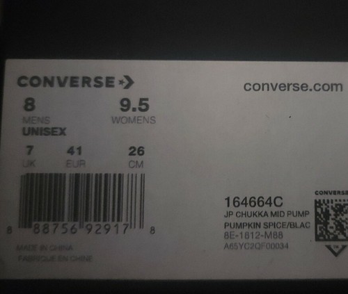 Converse x ASAP Nast Jack Purcell Chukka Mid Pumpkin Spice Size 8 164664c New - Picture 7 of 7