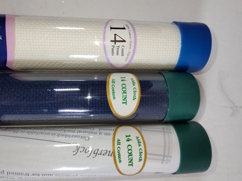Lot of 3 Charles Craft Cross Stitch Fabric Rolls New - Picture 2 of 6