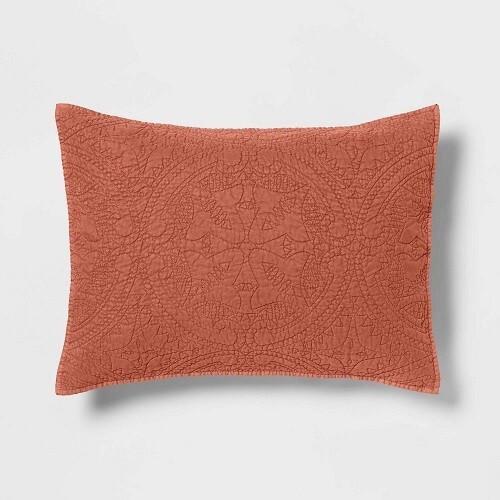 Standard Size Medallion Stitched Sham - Bronze - Opalhouse