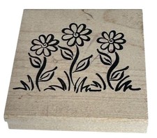 DeNami Rubber Stamp Flowers Daisy Stems Spring Garden Card Making