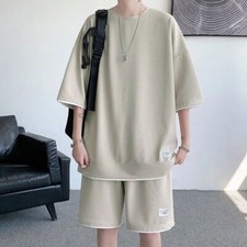 Summer Shorts Sets Men Two Pieces Short Sleeve T Shirts Short Pants Man