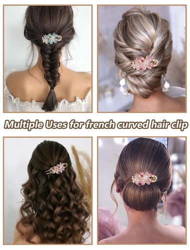 3Pcs Rhinestones Flower Hair Clips Crystal Butterfly Hair Claw for Women Girls - Picture 7 of 8