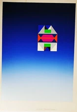 VICTOR LASUCHIN Original Mid-Century Modern Hand SIGNED Ltd Edition Screenprint