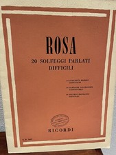 Libro Solfeggio ROSA 20 Solfeggi Parlati Difficili RICORDI Milano  E.R.1497