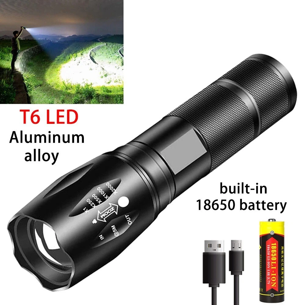 TORCHE TACTIQUE / Militaire LED Cree T6 Rechargeable Zoom A90-P50 EUR 14,31 - FR