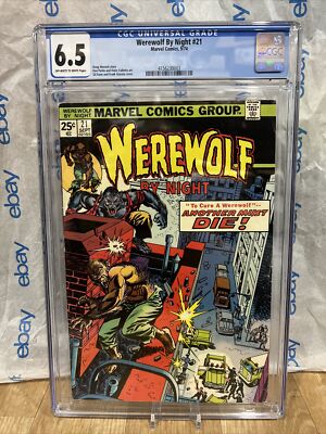 WEREWOLF BY NIGHT #21 CGC 6.5 OW/W PAGES MARVEL COMICS 1974 MONSTER comic
