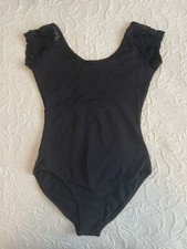 Sansha Black Lace Cap Sleeve Leotard Size 3