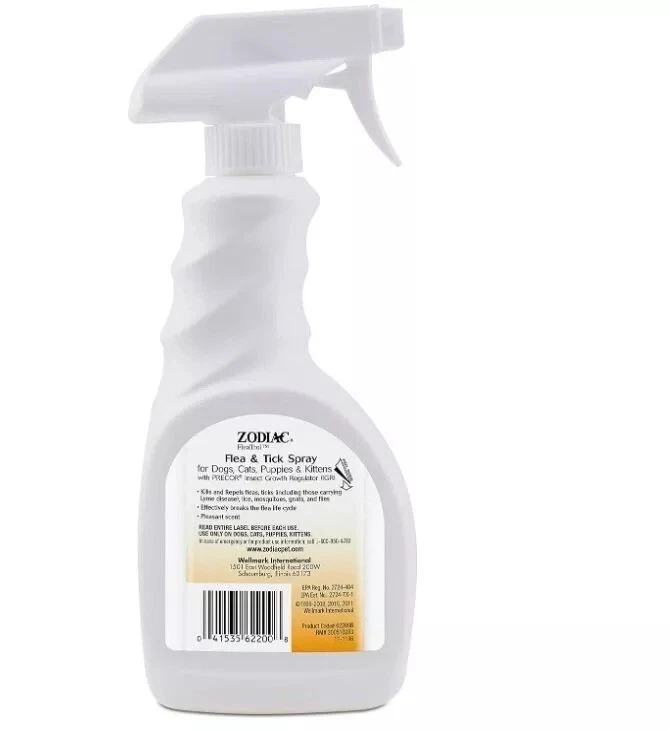 Spray antipulgas y garrapatas Zodiac para perros, cachorros, gatos y gatitos - 16 oz Foto 2 de 4