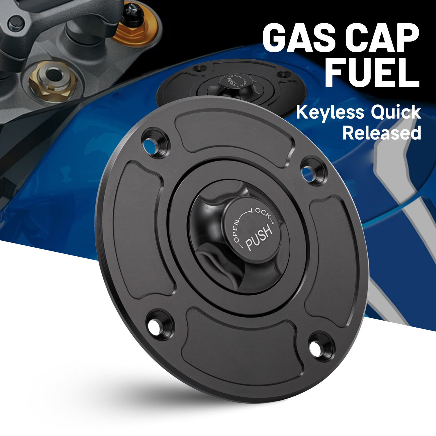 CNC Gas Cap Tank Fuel Cover For Suzuki TL1000 GSXR GS600F GSF1200