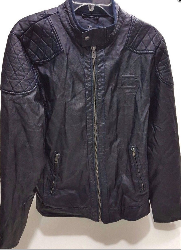 Мужская мотоциклетная куртка Buffalo David Bitton среднего размера, синий морской пехотинец XXL