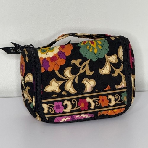 Vera Bradley Travel Makeup Bag Small Floral Folding Zip Up Hanging "Suzani"