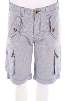Short LA REDOUTE pantalon court rayures 46 blanc soldes gris bleu
