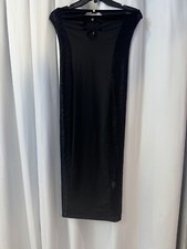 BLACK MIDI SLIP DRESS SIZE SMALL