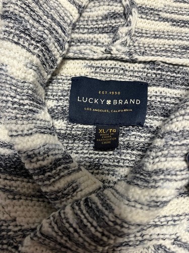 Neu mit Etikett Lucky Brand Hoodie Herren Extra Large marineblau Sweatshirt Pullover - Bild 3 von 6