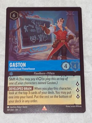 gaston lorcana card - Shimmering Skies - - Pure Paragon (Rare) 2 Character Version Lorcana First Chapter Gaston Arrogant