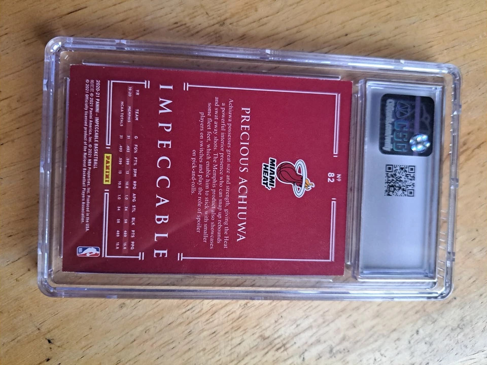 2020-21 Panini Impeccable Holo Silver /35 Precious Achiuwa #82 Rookie RC CSG 8.5 - Image 2 of 2