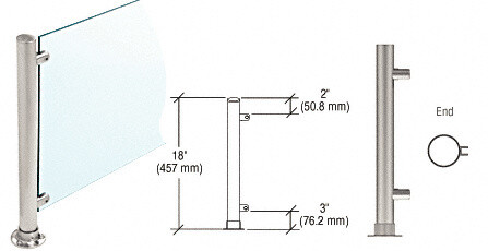 CRL PP45EBS Stainless 18 h. 1-1/2 Contemporary Straight Front End Post - Picture 1 of 5