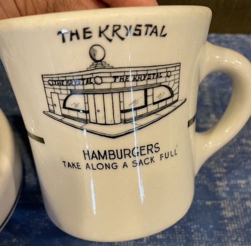 Vintage "The Krystal" Hamburger Chili Schüssel & Untertasse Restaurant Geschirr Shenango - Bild 3 von 17
