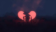 Landscape art illustration dark night heart concept Custom Gaming Mat Desk