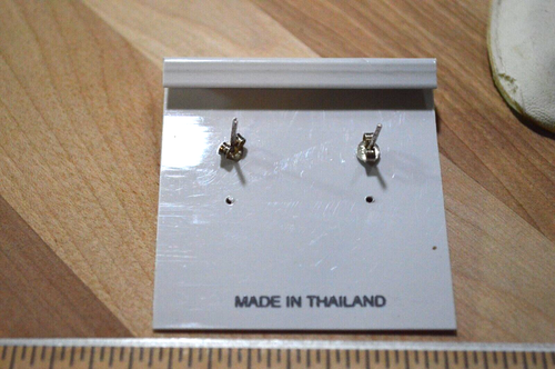 Sterling Silver Earring Post Round MOP - Picture 2 of 3