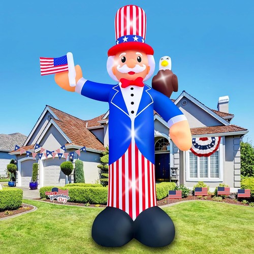 SEASONBLOW 12FT Independence Day Inflatable Uncle Sam with Bald Eagle - Picture 2 of 8