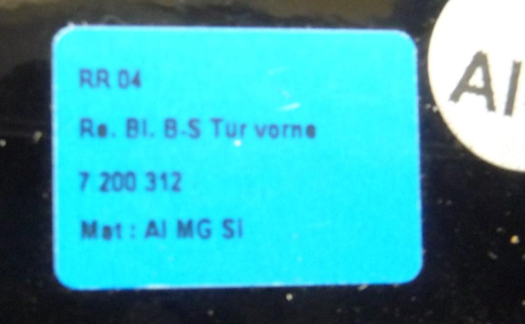 2009-2019 Rolls Royce Ghost Front Right Door Cover, Column B 51357200312 OEM A1