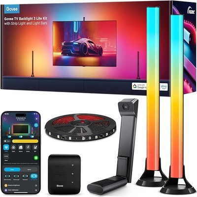 Govee TV Hintergrundbeleuchtung 3 Lite Kit für 55-65 Inch TVs, 3.6m RGBICW WiFi 