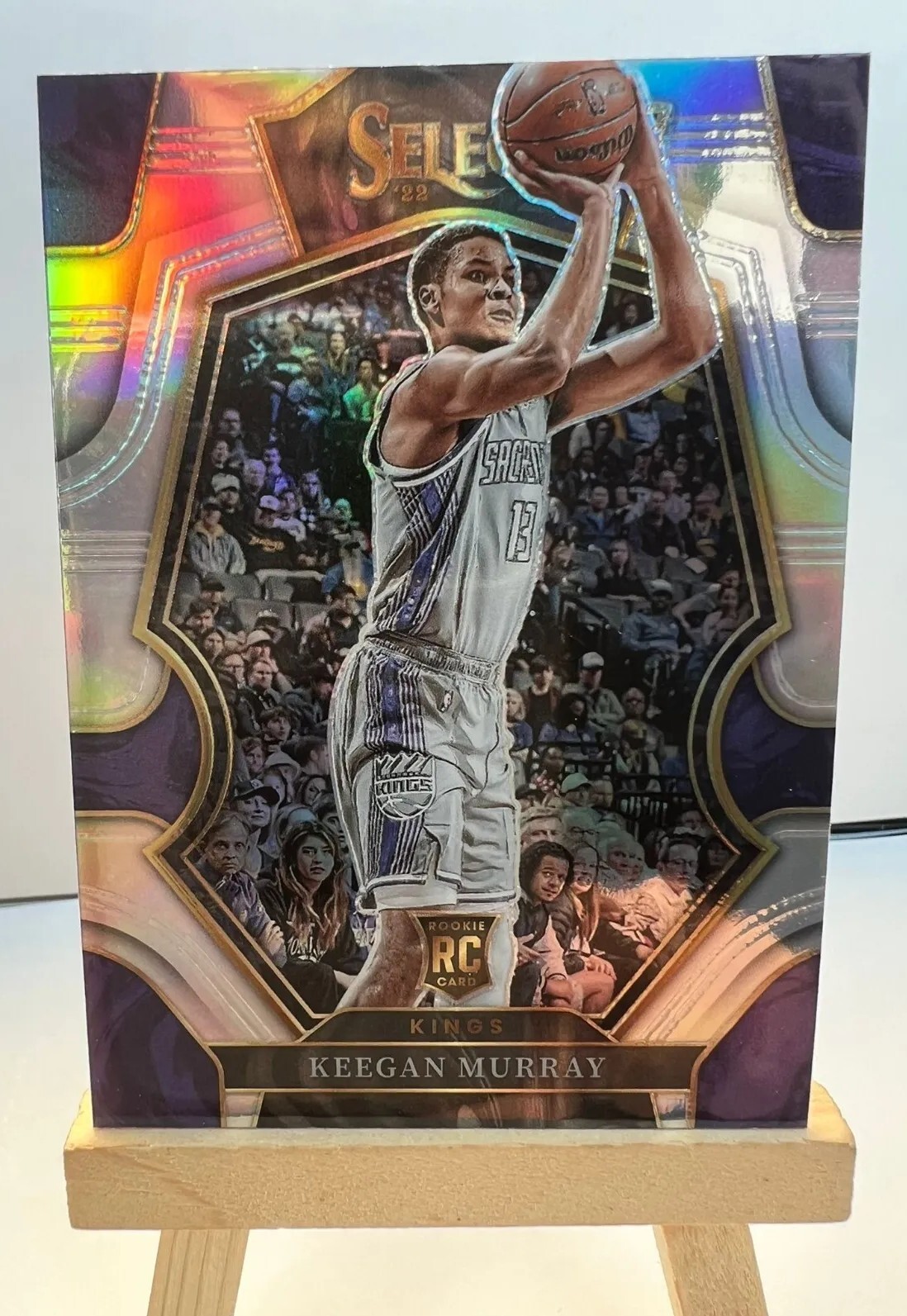 2022-23 Panini Select Keegan Murray #81 Premier Level Silver Prizm RC Kings