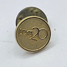 LEXIS20 Lexis 20 Lapel Hat Pin Gold Tone 1/4โ Round Made in USA VERY RARE