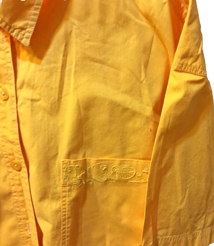 FORELLI Women's Designer Short Sleeve Bright Color Career Shirt Size 22/24 Gold - Picture 5 of 8