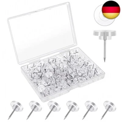 YOOSSO 120 Stück Reiszwecken mit Kopf, 16mm Transparente Reißzwecken Heftzwecken P