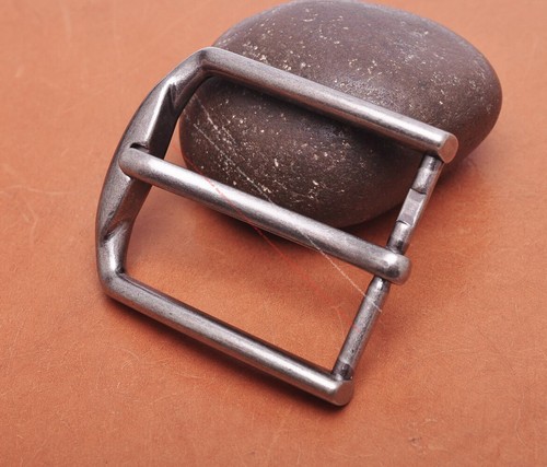 40mm Men Silver Quality Classic DIY Leathercraft Heel Bar Prong Pin Belt Buckle - Picture 3 of 10