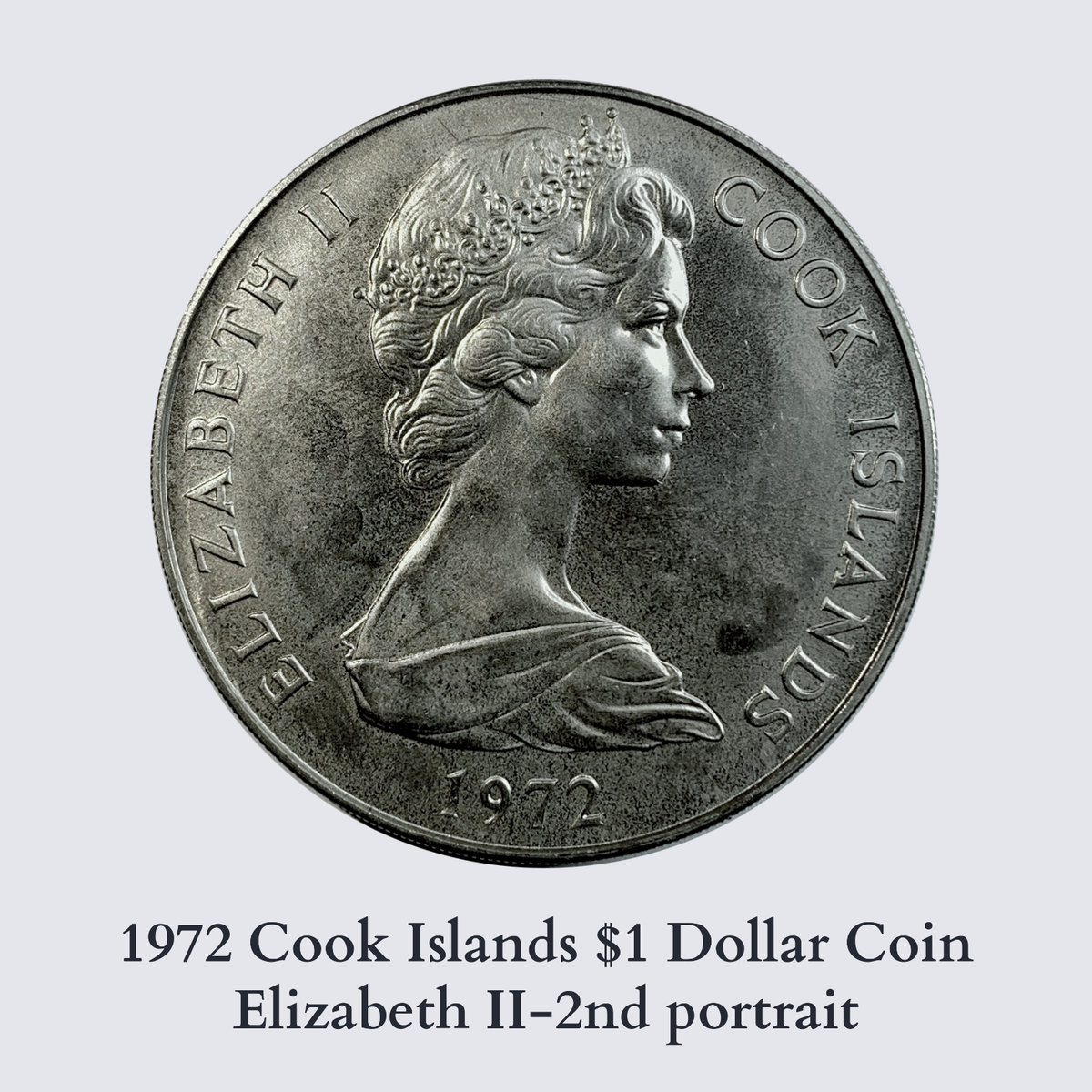 1972 Cook Islands $1 One Dollar Coin-Elizabeth II-Polynesian