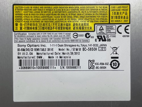 SONY BD-ROM/DVD/CD Rewritable Drive BC-5650H - 第 2/4 張圖片