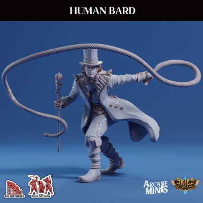 Human Bard Pose 2 | Arcane Minis | D&D Miniature | Cirque Du Sordane