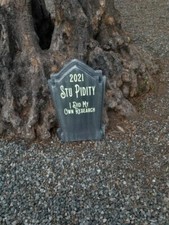 D- 2021 I Did My Own Research Halloween Tombstone Gravestone Headstone Non-LED