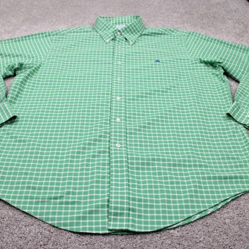 Brooks Brothers 346 Hemd Herren XL grün/weiß Slim Fit bügelfrei Supima Baumwolle L/S - Bild 3 von 13
