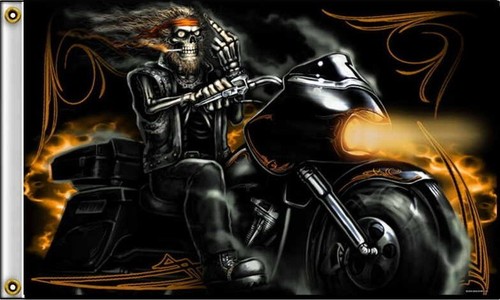 FINGER BAGGER MOTORCYCLE FLAG (3' X 5') MC BIKER FLAG - 第 1/1 張圖片