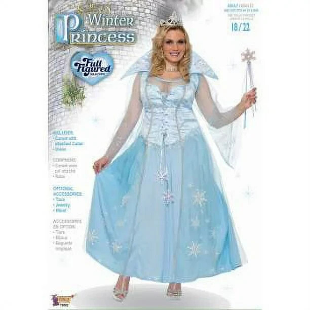 Princess Costume Adult Winter Princess 2Pc Blue/Silver Dress & Corset ...