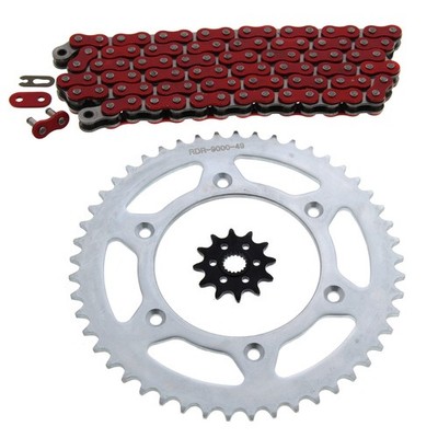 1997 Honda 125 CR125 R Red Non-O Ring Chain and Sprocket 12/49  112L