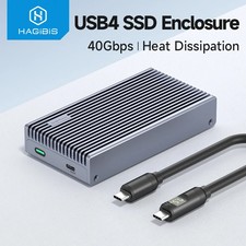 Hagibis 40Gbps USB4 M.2 NVMe SSD Enclosure LED Display Thunderbolt 4/3 Case