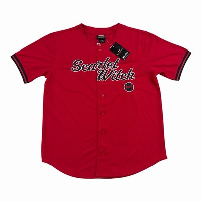 BoxLunch Marvel Scarlet Witch Wanda Vision Maximoff Baseball Jersey Men s Large