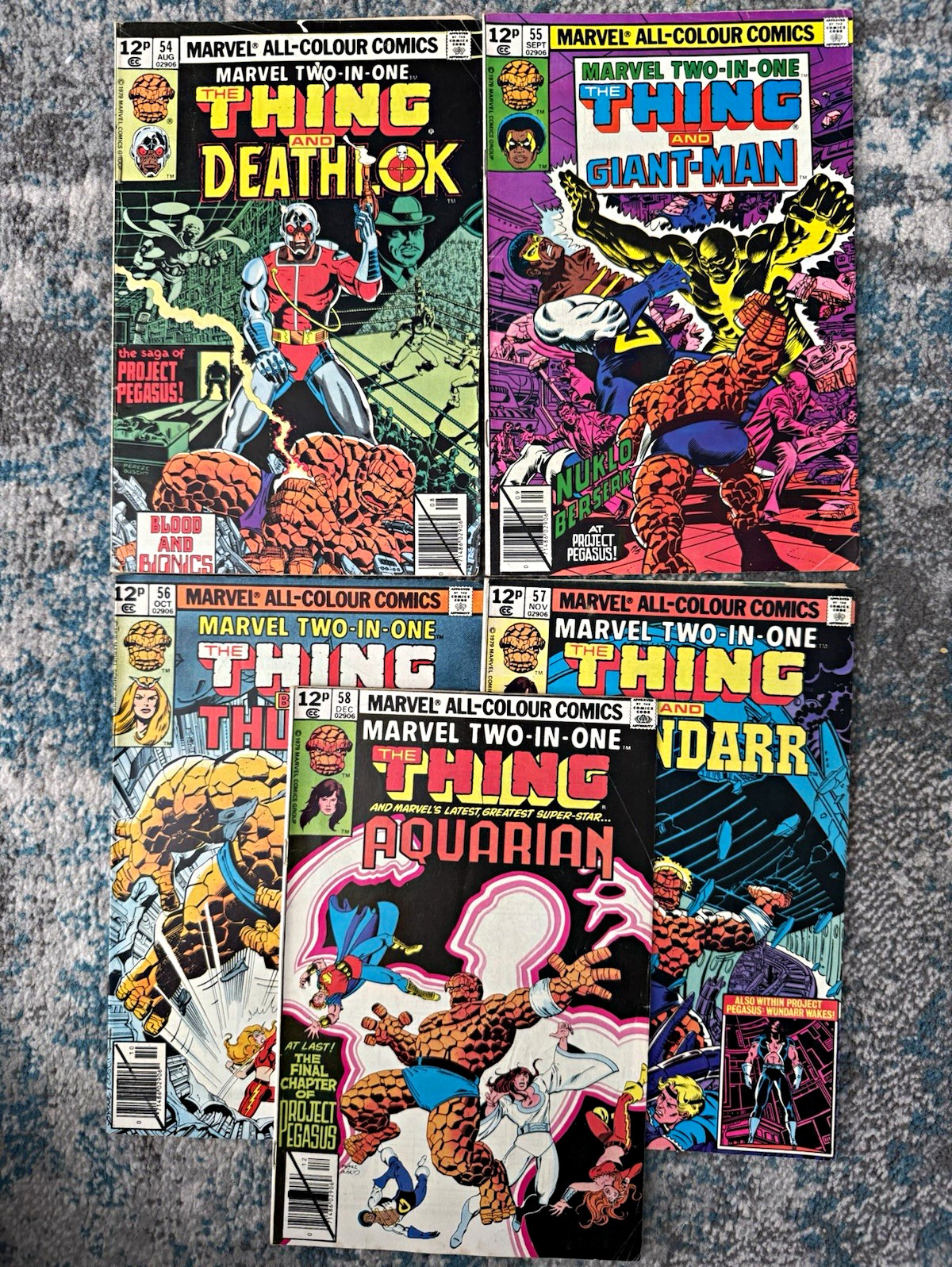 Marvel Two-in-One #54 55 56 57 58 Comic Book Lot (1979) The Thing Deathlok