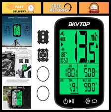 Wireless GPS Bike Computer - 2.4" LCD Speedometer Odometer, Waterproof, Auto Sta
